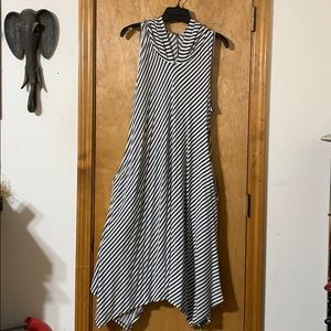Lane Bryant Dress- Striped Dress w/ Hood/Pockets
